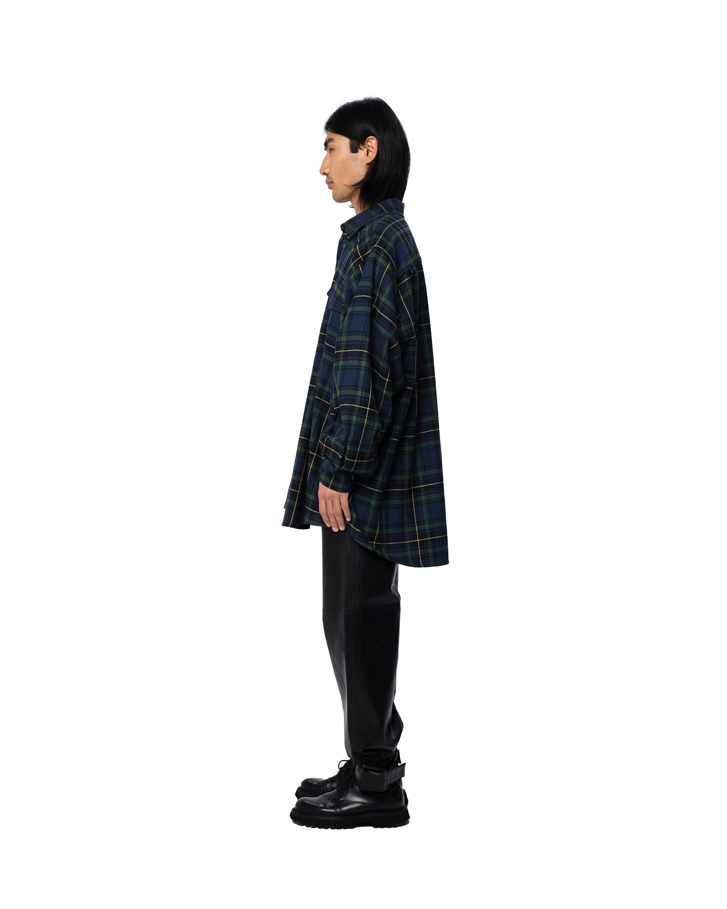 OVERSIZED POCKET SHIRT - BLUE PLAID