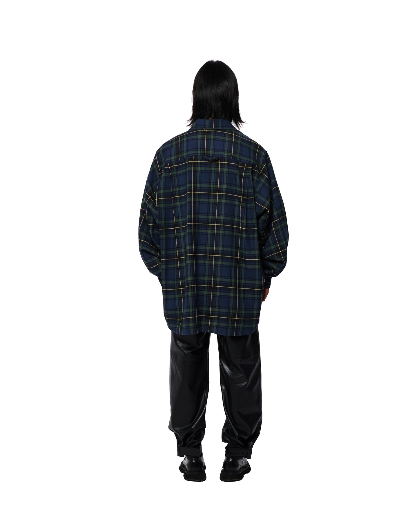 OVERSIZED POCKET SHIRT - BLUE PLAID