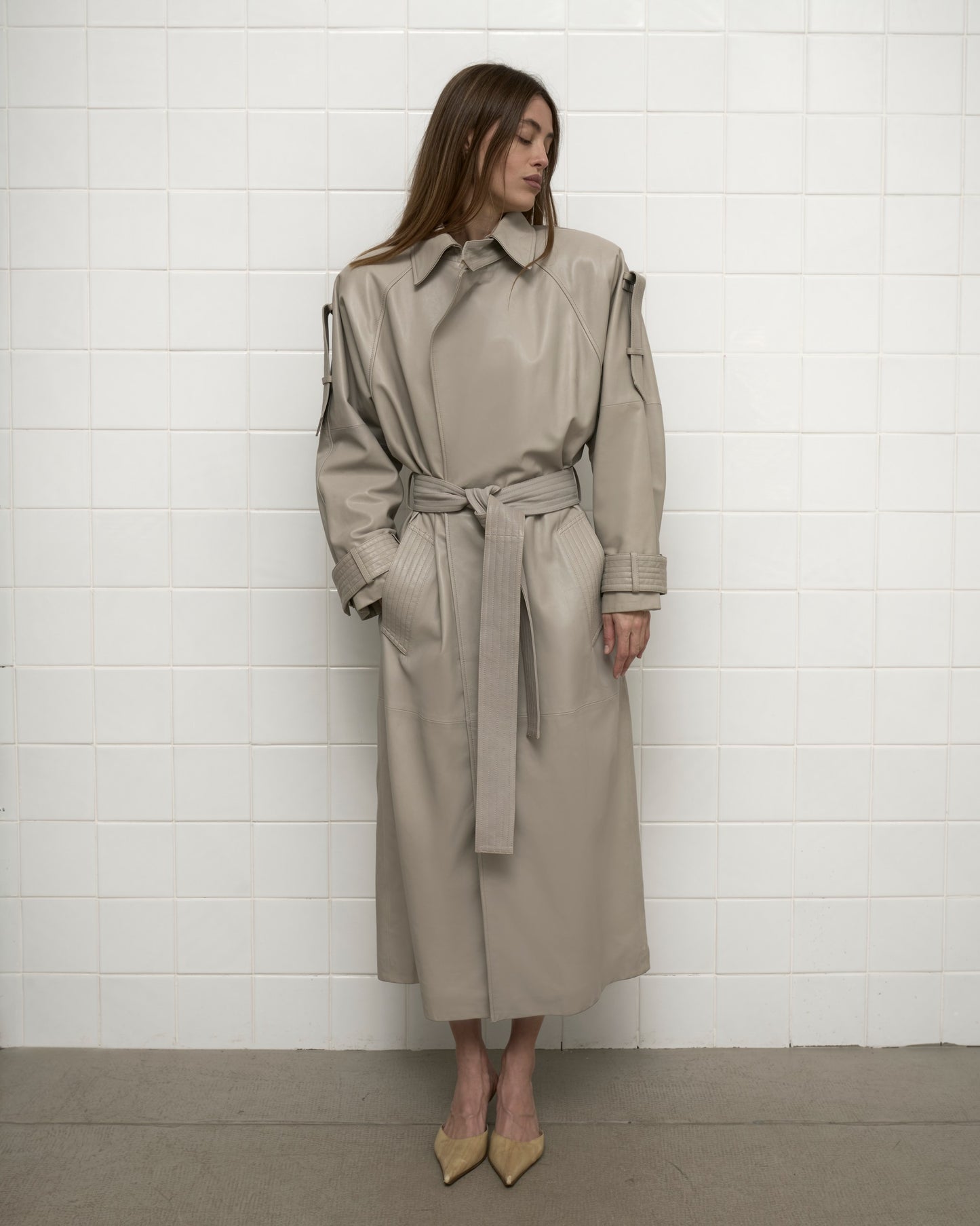 SIGNATURE LEATHER COAT