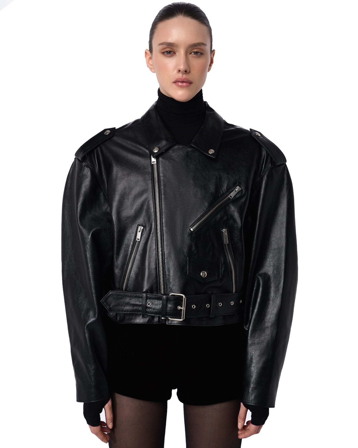 CROPPED LEATHER JACKET