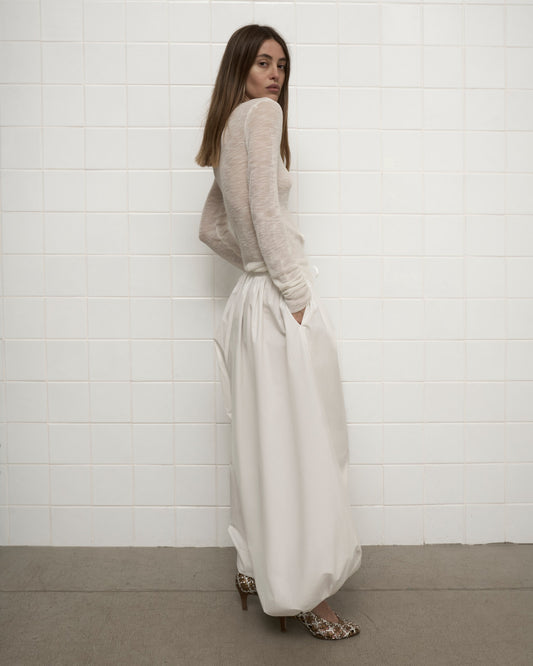 COTTON PANTS in White